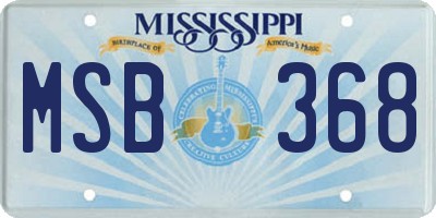 MS license plate MSB368