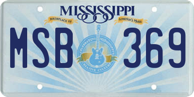 MS license plate MSB369