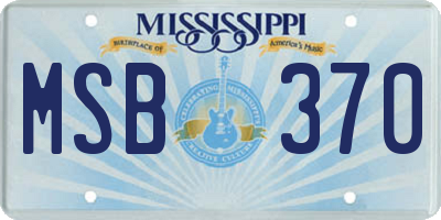 MS license plate MSB370