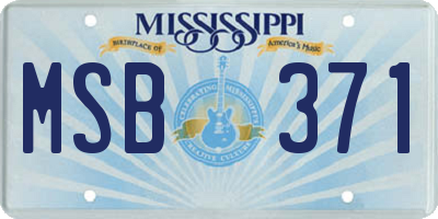 MS license plate MSB371