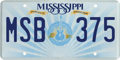 MS license plate MSB375