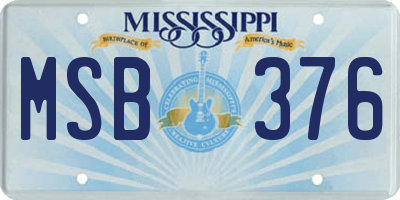 MS license plate MSB376