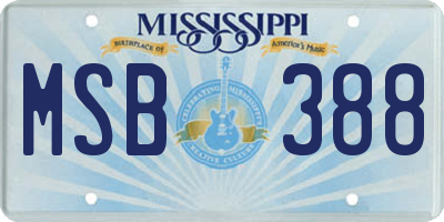 MS license plate MSB388