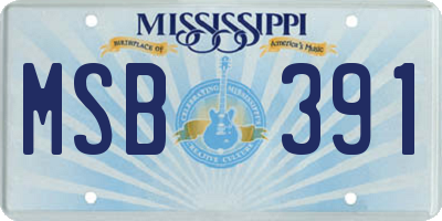 MS license plate MSB391