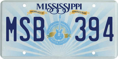 MS license plate MSB394