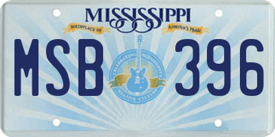 MS license plate MSB396