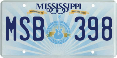 MS license plate MSB398