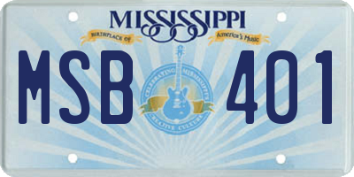 MS license plate MSB401