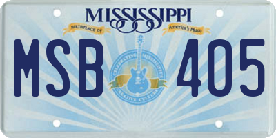 MS license plate MSB405