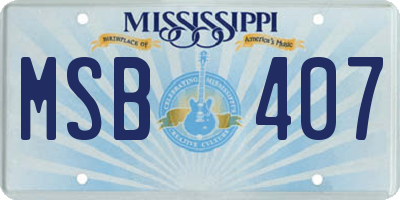 MS license plate MSB407