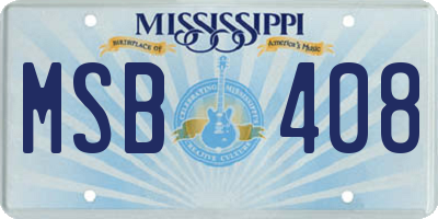 MS license plate MSB408