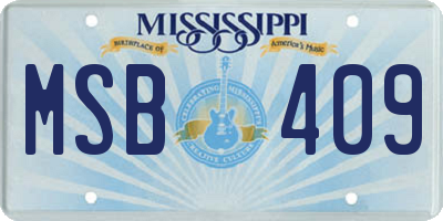 MS license plate MSB409