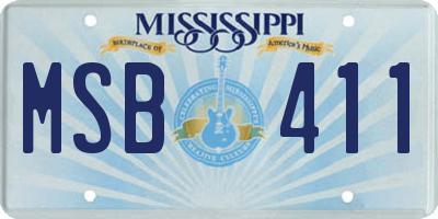 MS license plate MSB411