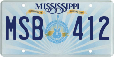 MS license plate MSB412