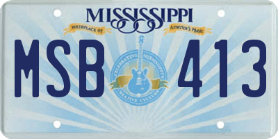 MS license plate MSB413