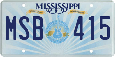 MS license plate MSB415