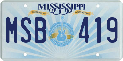 MS license plate MSB419