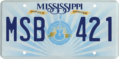 MS license plate MSB421