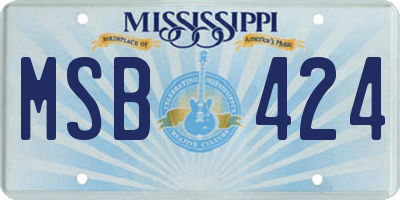 MS license plate MSB424