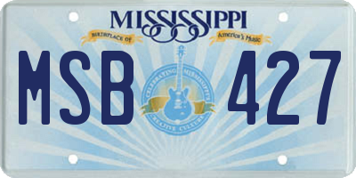 MS license plate MSB427