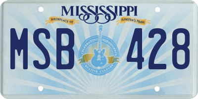 MS license plate MSB428