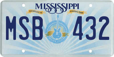 MS license plate MSB432