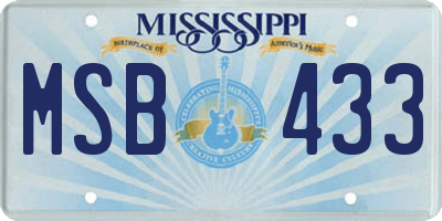 MS license plate MSB433