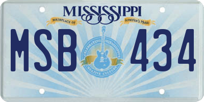 MS license plate MSB434