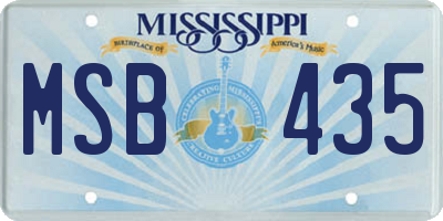 MS license plate MSB435