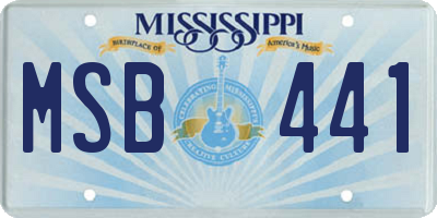 MS license plate MSB441