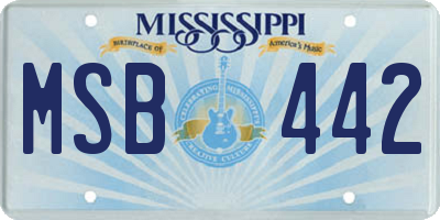 MS license plate MSB442