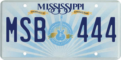 MS license plate MSB444