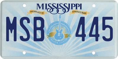 MS license plate MSB445