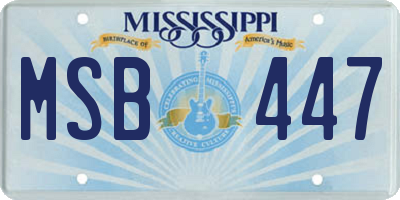 MS license plate MSB447