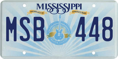 MS license plate MSB448