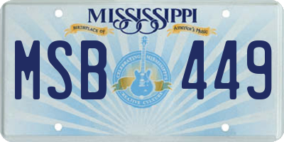 MS license plate MSB449