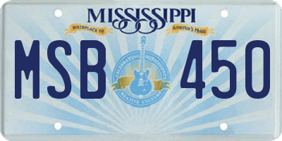 MS license plate MSB450