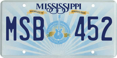 MS license plate MSB452