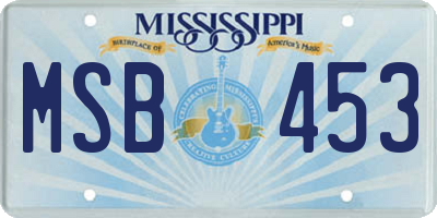 MS license plate MSB453