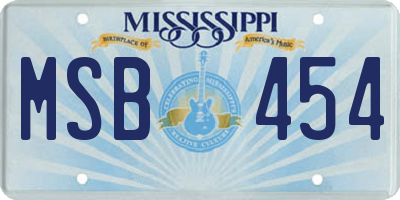 MS license plate MSB454