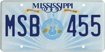 MS license plate MSB455