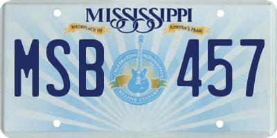 MS license plate MSB457