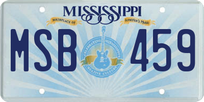 MS license plate MSB459