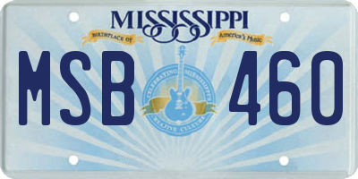 MS license plate MSB460