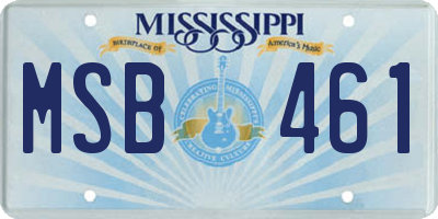 MS license plate MSB461