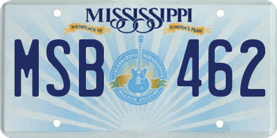 MS license plate MSB462