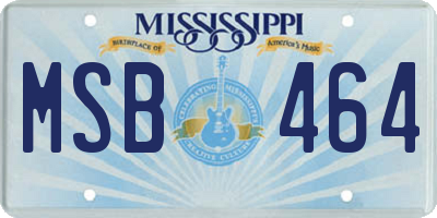MS license plate MSB464