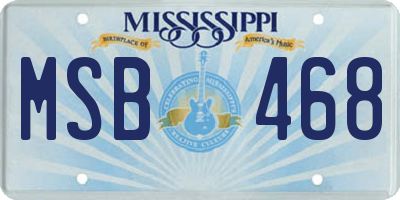 MS license plate MSB468