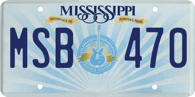MS license plate MSB470