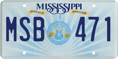 MS license plate MSB471